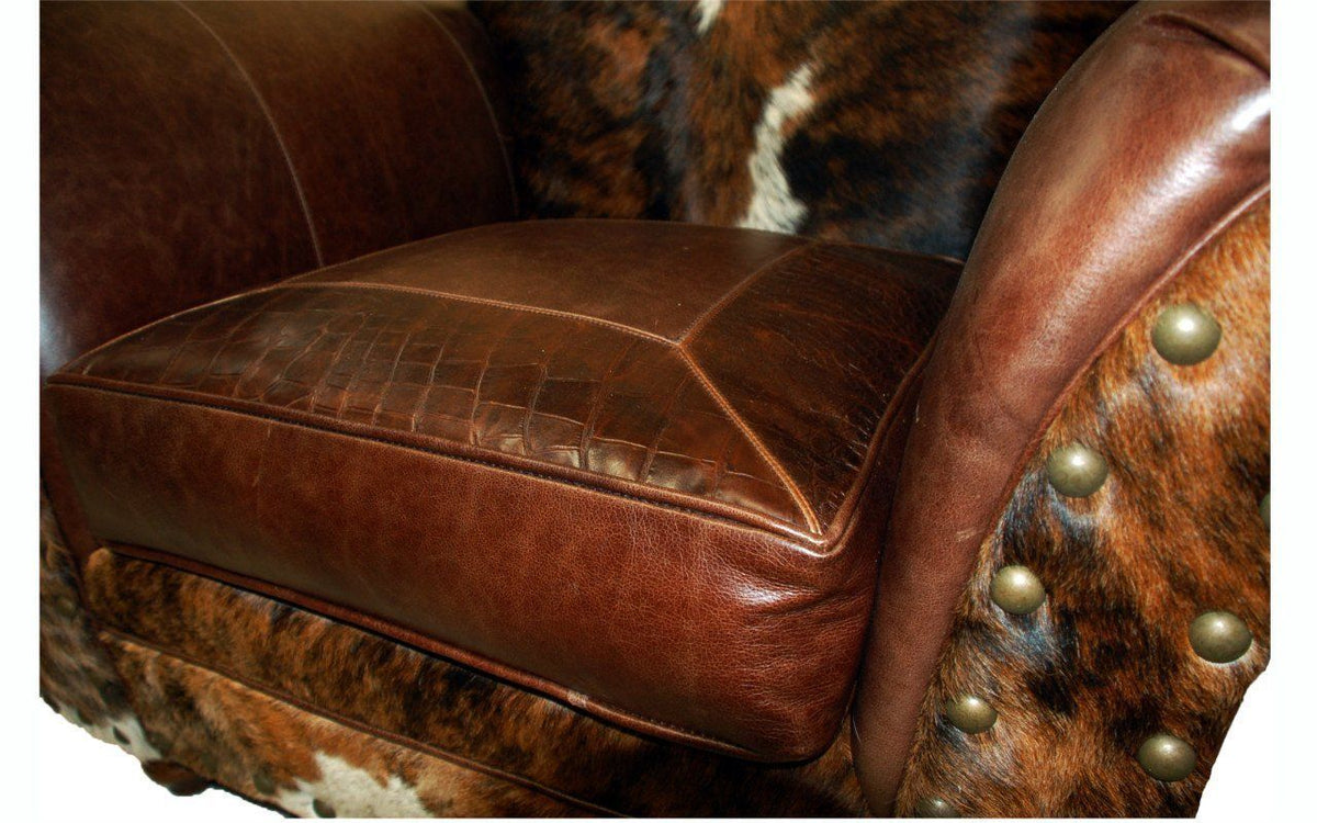 Cowhide discount club chair