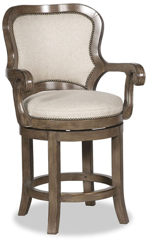 Nate Fabric Swivel Barstool - Light