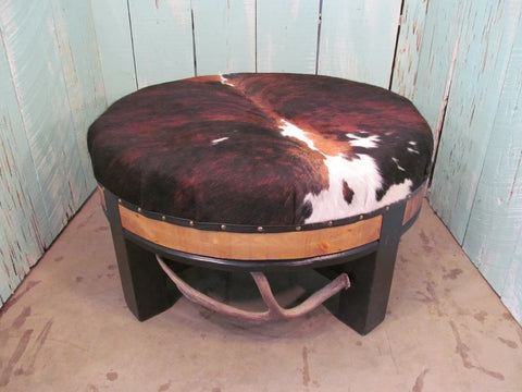 Antler Ottoman w/ Cowhide (O-1)